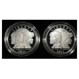 (2) 2011-P $1 UNITED STATES ARMY PR COMMEMS