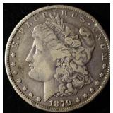 1879-S REV OF 78 MORGAN DOLLAR VF RIM BUMP