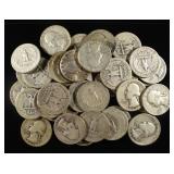 (40) 90% SILVER WASHINGTON QUARTERS