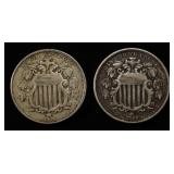 1866 & 1868 SHIELD NICKELS