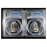 1958 MS63 & 1954-S MS65 FRANKLIN HALF DOLLARS PCGS