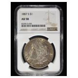 1887-S MORGAN DOLLAR NGC AU58