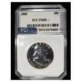 1963 FRANKLIN HALF PCI SUPERB GEM+ PROOF