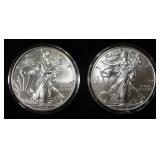 (2) 2019 AMERICAN SILVER EAGLES