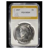 1927 PEACE DOLLAR PGA CH/GEM BU