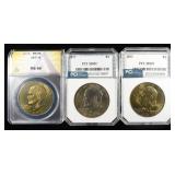 (3) GRADED 1977 EISENHOWER DOLLARS