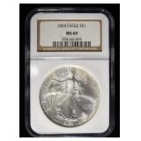 2004 AMERICAN SILVER EAGLE NGC MS69