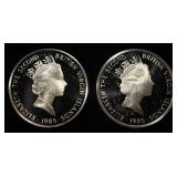 (2) 92.5% STERLING SILVER FOREIGN COINS