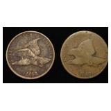 (2) 1858 FLYING EAGLE CENTS