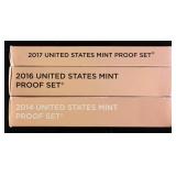 2014,2016,2017 US PROOF SETS