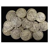 (20) 90% SILVER WALKING LIBERTY HALF DOLLARS