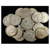 (20) 90% SILVER FRANKLIN HALF DOLLARS