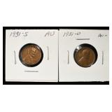 1931-D&S WHEAT CENTS AU