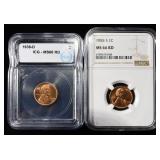 (2) GRADED WHEAT CENTS