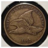 1858 FLYING EAGLE CENT XF
