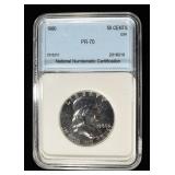 1960 FRANKLIN HALF NNC PERFECT GEM PROOF