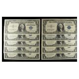 (10) $1 SILVER CERTIFICATES CU