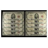 (10) $5 RED SEAL NOTES