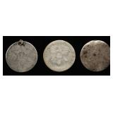 (3) SILVER 3-CENT PIECES