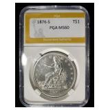 1876-S TRADE DOLLAR PGA BU