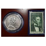 1918 LINCOLN COMMEM HALF IN DISPLAY CASE