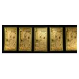 (5) $1 NEW HAMP GOLDBACK 1/1000TH OZ 24K GOLD NOTE