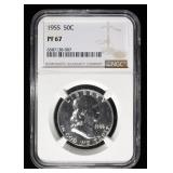 1955 FRANKLIN HALF DOLLAR NGC PF67