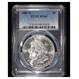 1881-S MORGAN DOLLAR PCGS MS-64
