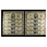 (10) $5 RED SEAL NOTES