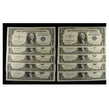 (10) $1 SILVER CERTIFICATES CU