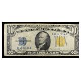 1934A $10 NORTH AFRICA SILVER CERT YELLOW SEAL