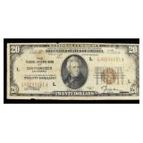 1929 $20 NATIONAL CURRENCY SAN FRANCISCO