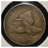 1857 FLYING EAGLE CENT XF