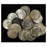 (20) 90% SILVER KENNEDY HALF DOLLARS