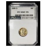 1939-D MERCURY DIME PCI SUPERB GEM BU FB