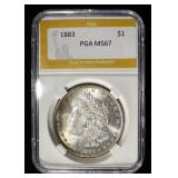 1883 MORGAN DOLLAR PGA SUPERB GEM BU