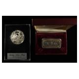 APPROX 1 OZ ROUND & 1 OZ BAR 92.5% SILVER