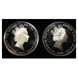 (2) 92.5% STERLING SILVER FOREIGN COINS