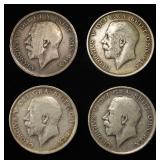 (4) 92.5% STERLING SILVER FOREIGN COINS