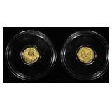 (2) 1/200TH GRAM .999 GOLD ROUNDS