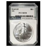1991 AMERICAN SILVER EAGLE PCI PERFECT GEM BU