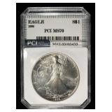 1992 AMERICAN SILVER EAGLE PCI PERFECT GEM BU