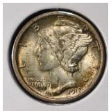 1918-S MERCURY DIME GEM ORIG UNC