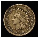 1859 INDIAN HEAD CENT XF