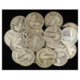 (20) 90% SILVER STANDING QUARTER
