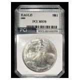 2000 AMERICAN SILVER EAGLE PCI PERFECT GEM BU