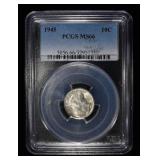 1945 MERCURY DIME PCGS MS66