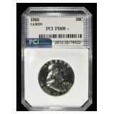 1963 FRANKLIN HALF PCI SUPERB GEM+ PROOF CAMEO
