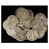 (20) 90% SILVER STANDING LIBERTY QUARTERS