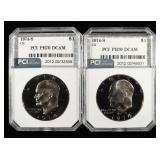 (2)1974-S CN EISENHOWER $1 PCI PERFECT GEM PROOF
